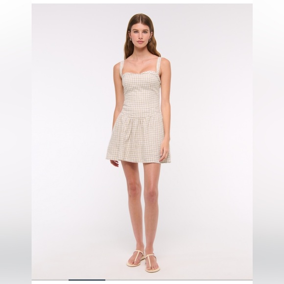 NWT Abercrombie & Fitch Premium Linen Drop-Waist Skort Size Large TALL - Picture 3 of 11